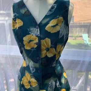 Vintage tropical print romper